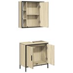 vidaXL Ensemble de meubles de salle de bain 2 Pièces chêne sonoma