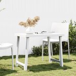 vidaXL Table de camping blanc 79x56x64 cm PP aspect de bois