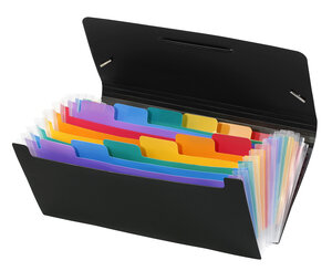 Trieur accordéon bureau 12 positions en plastique format chèque - Rainbow Class