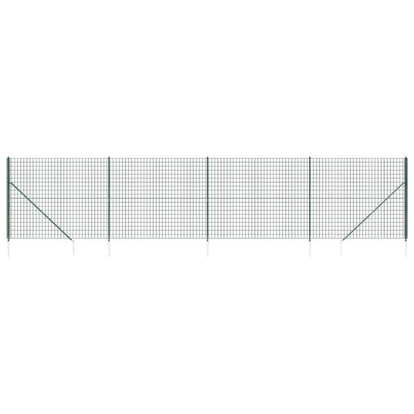 vidaXL Clôture en treillis métallique et piquet d'ancrage vert 1 6x10m