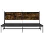 vidaXL Cadre de lit en métal sans matelas chêne fumé 183x213 cm