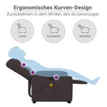 vidaXL Fauteuil inclinable de massage électrique Marron foncé Tissu