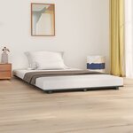 vidaXL Cadre de lit Gris 120x200 cm Bois de pin massif