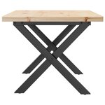 vidaXL Table basse cadre en X 80x50x40 5cm bois de pin massif et fonte