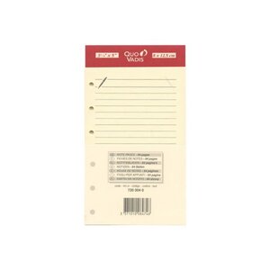 Recharge Accessoires Organiseur FICHES NOTES Timer 14 Ivoire 8 x 12 cm QUOVADIS