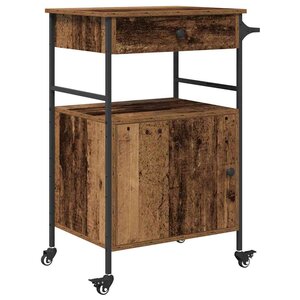 vidaXL Chariot de cuisine Bois ancien 56 x 43 x 89 5 cm