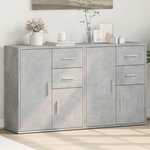 vidaXL Buffets 2 Pièces gris béton 60x31x70 cm bois d'ingénierie