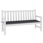 vidaXL Coussin de banc de jardin carreaux noir 150x50x4cm tissu oxford