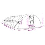 vidaXL Serre avec cadre en acier vert 60 m² 12x5x2 3 m