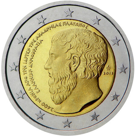 Monnaie 2 euros commémorative grèce 2013 - platon