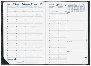 Agenda ministre couv plast grainée noir 16 x 24 cm quovadis