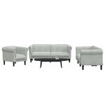 vidaXL Ensemble de canapés 3 Pièces gris clair velours