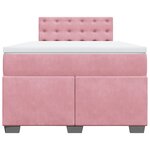 vidaXL Sommier à lattes de lit avec matelas Rose 120x200 cm Velours