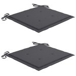 vidaXL Chaises de jardin avec coussins 2 Pièces Acacia solide et acier