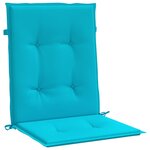 vidaXL Coussins de chaise à dossier bas lot de 2 turquoise tissu