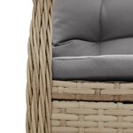 vidaXL Ensemble à manger de jardin et coussins 9 Pièces beige Poly rotin