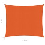 vidaXL Voile d'ombrage 160 g/m² Orange 2 5x2 5 m PEHD