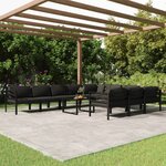 vidaXL Salon de jardin 11 Pièces avec coussins Aluminium Anthracite