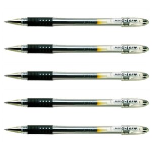 Stylo à bille G1 GRIP pointe fine encre gel noire x 5 PILOT
