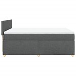 vidaXL Sommier à lattes de lit avec matelas Gris foncé 140x200cm Tissu