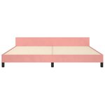 vidaXL Cadre de lit avec tête de lit Rose 200x200 cm Velours