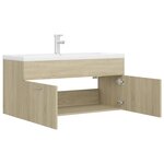 vidaXL Armoire d'évier avec lavabo intégré Chêne sonoma Aggloméré