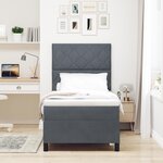 Lit Box Spring vidaXL avec Matelas Gris Foncé Velours Simple