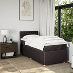 vidaXL Sommier à lattes de lit avec matelas Marron foncé 100x200 cm