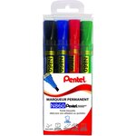 pochette 4 marqueurs permanent n860 pointe biseautee moyenne encre indelebile PENTEL