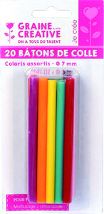 Recharge Colle Basse Temperature 20 Batons 7mm Coloris Assortis