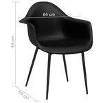 vidaXL Chaises à manger lot de 2 noir PP
