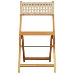 vidaXL Chaises de jardin pliantes lot de 4 beige rotin et bois massif