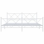 vidaXL Cadre de lit métal avec tête de lit/pied de lit blanc 180x200cm