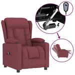 vidaXL Fauteuil inclinable électrique Rouge bordeaux Tissu