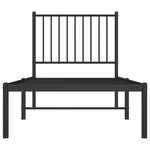 vidaXL Cadre de lit métal sans matelas avec tête de lit noir 75x190 cm