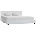 vidaXL Cadre de lit Blanc Similicuir 160x200 cm