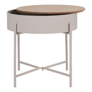Table d'appoint en acier thermolaqué beige-gris clair