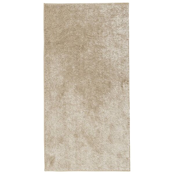 vidaXL Tapis ISTAN à poils longs aspect brillant beige 100x200 cm