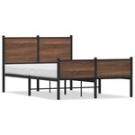 vidaXL Cadre de lit métal avec tête de lit et pied de lit 120x190 cm
