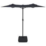 vidaXL Parasol à double tête avec LED noir 316x240 cm