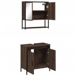 vidaXL Ensemble de meubles de salle de bain 2 Pièces Chêne marron