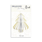 Boule En Nids D'abeille - Sapin Blanc Paillettes Dorées - Spécial Réveillon - Draeger paris