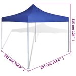 vidaXL Tente pliable Bleu 3 x 3 m