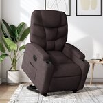 vidaXL Fauteuil inclinable électrique marron foncé tissu