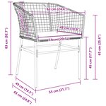 vidaXL Ensemble de salle à manger de jardin 3 pièces avec coussins marron en rattan synthétique