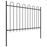vidaXL Clôture de jardin avec dessus en cerceau Acier 11 9x1 2 m Noir