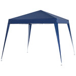 Tonnelle barnum de jardin pop-up pliant 2 4L x 2 4l x 2 5H m acier polyester imperméabilisé anti UV avec sac de transport bleu