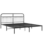 vidaXL Cadre de lit métal avec tête de lit noir 183x213 cm