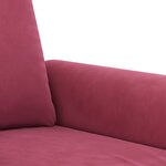 vidaXL Canapé à 3 places Rouge bordeaux 180 cm Velours