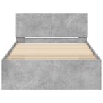 vidaXL Cadre de lit avec tête de lit gris béton 100x200 cm
